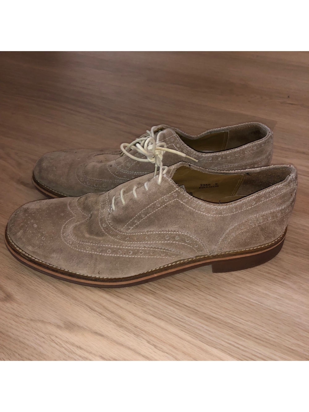 RJR ROCHA JOHN ROCHA MENS SUEDE LOAFERS TAN WINGTIP DRESS SHOES MENS UK 9 US 10